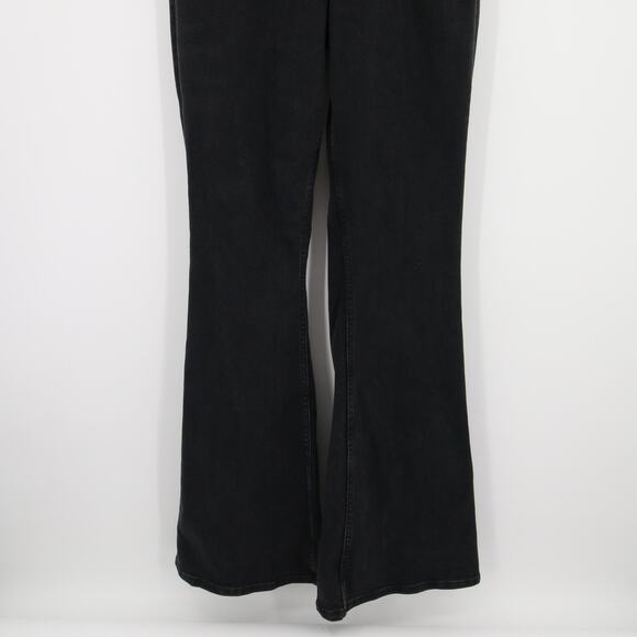 Free People We The Free Jayde Flare Jumpsuit Black Mamba NWT Denim Size L - Picture 4 of 12